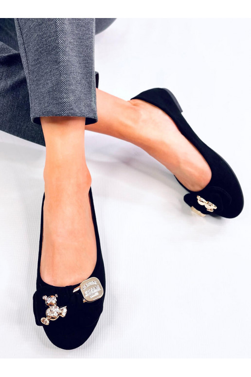 Ballerinas of suede with teddy bears KELEE BLACK