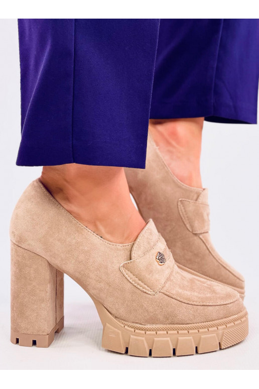 Moccasins on highheels i platformie LAINS khaki colors