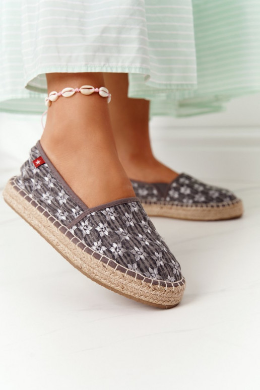 Espadrilles On A Braided Platform Big Star AA274680 Grey