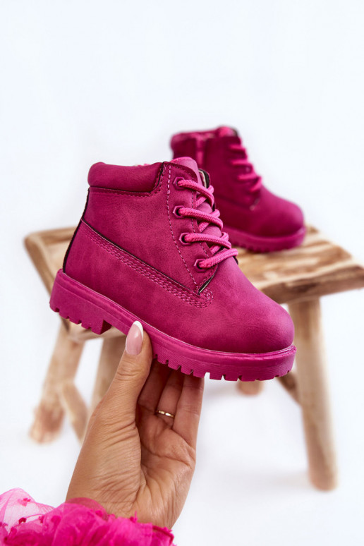 Kids Trappers Boots With Zipper fuchsia Dexter