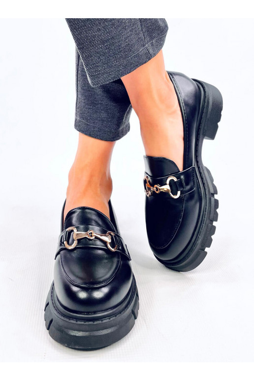 Moccasins on a high sole KYRESS BLACK