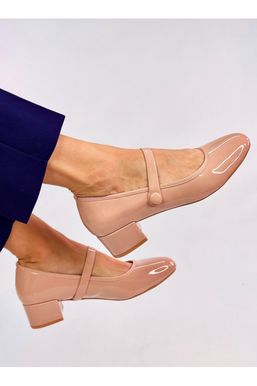 with lacquer effect ballerinas on highheels WEINIS NUDE