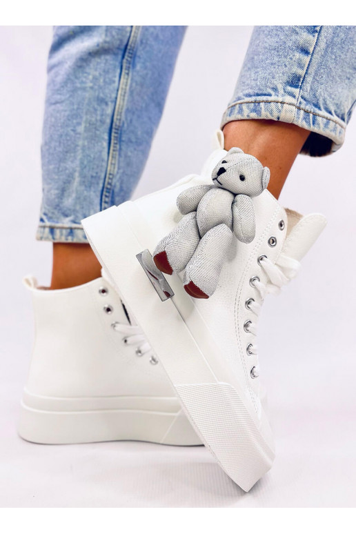 casual shoes with teddy bears ROOKS WHITE