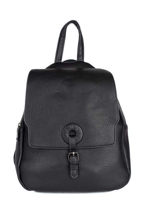 Classic black color backpack damski