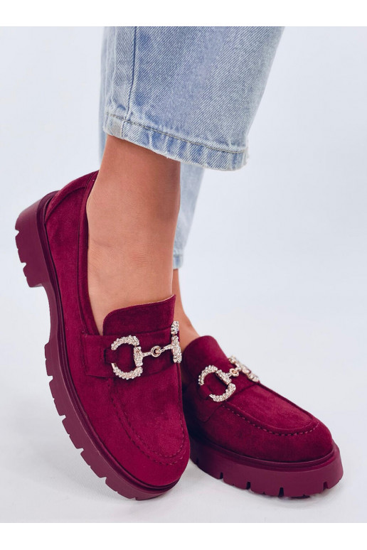 Moccasins of suede with a clasp KARINS WINE