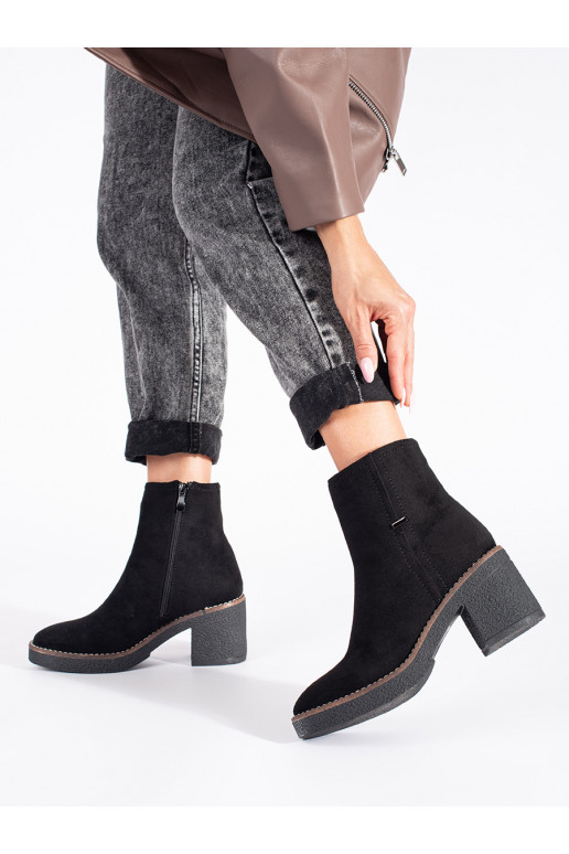 of suede black ankle boots