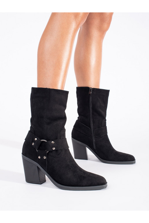 of suede black ankle boots