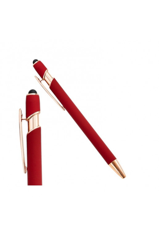 Długopis metalowy touch pen soft touch red DL06