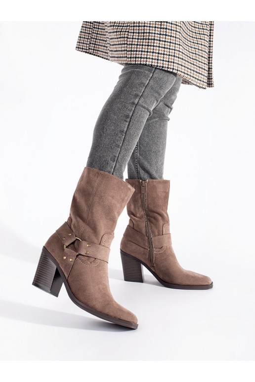 of suede darkbeige ankle boots