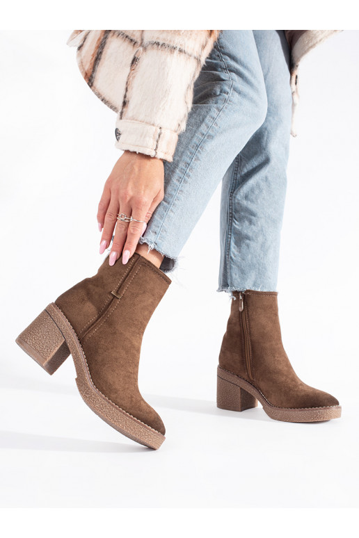 of suede Brown color ankle boots