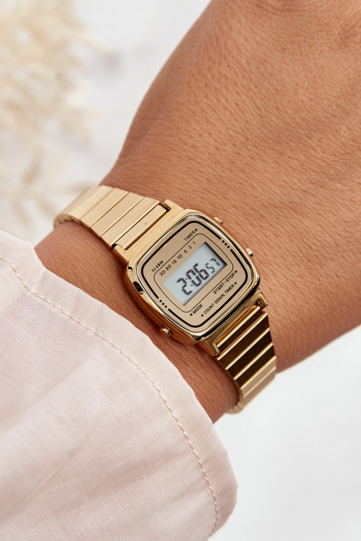 Women's Retro Digital Watch on Bracelet Ernest E54101 Gold