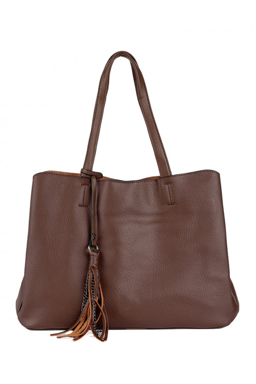 Brown big Handbag with fringes