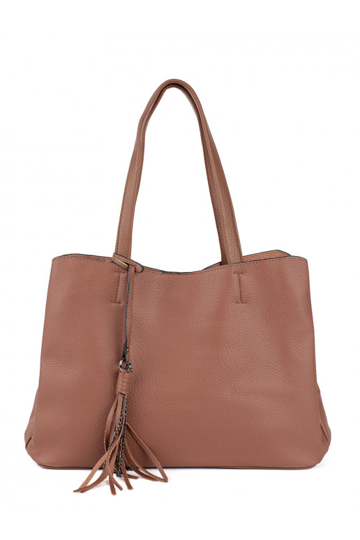 Brown big Handbag with fringes