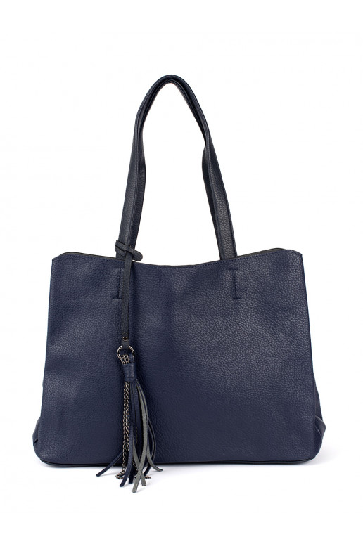 dark blue big Handbag with fringes