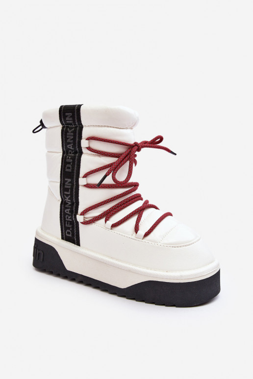 Women's snow boots with thick vegan sole D.Franklin DFSH371007 White