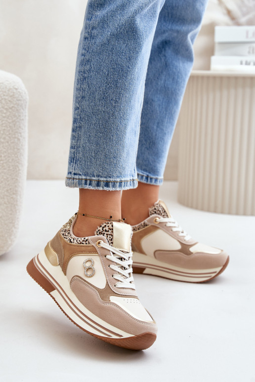 Beige Platform Women's Sneakers Debizia