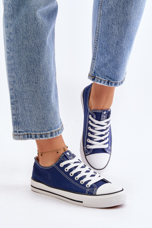 Women's Classic Sneakers Navy Blue Ecoma