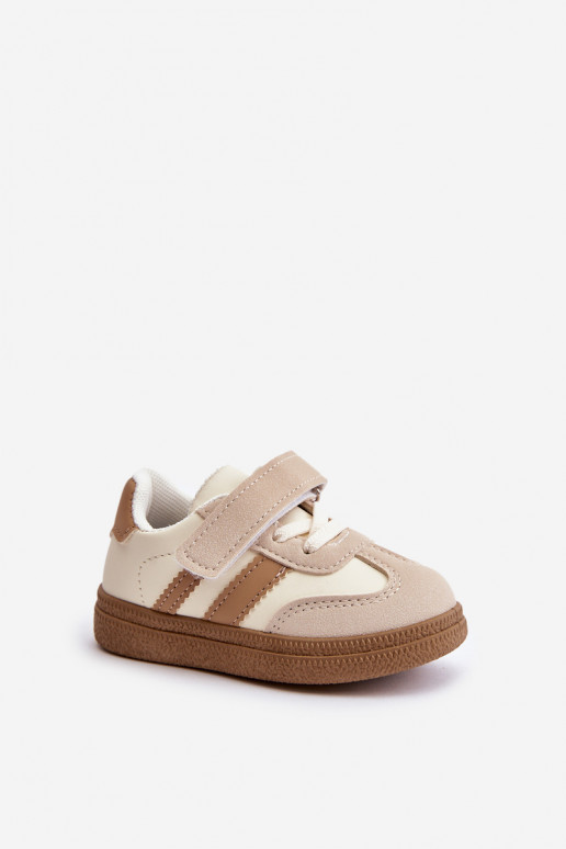 Children's Velcro Sneakers Beige Tromella