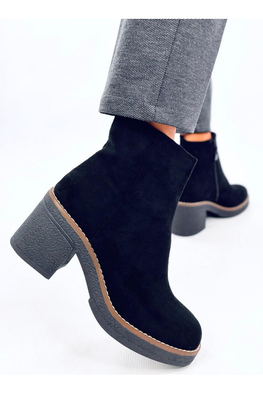 Boots of suede on a wide heel ELIZA BLACK