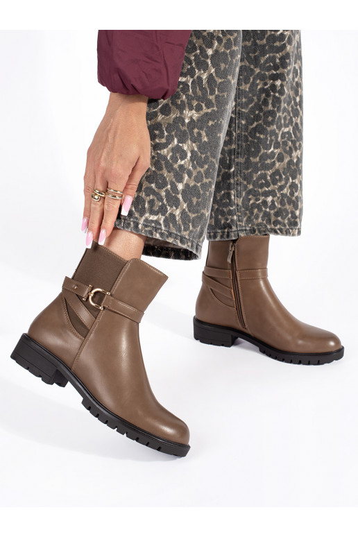 Brown color high women's boots