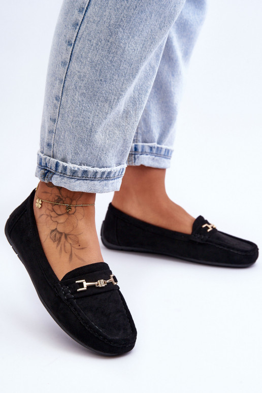 Women's Classic Suede Loafers Black Corinell