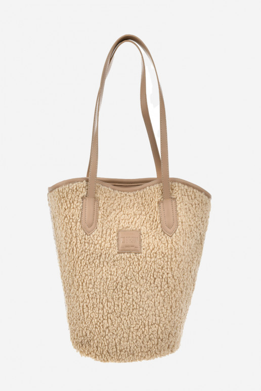 Shearling Type Shopper Bag Big Star OO574148 Beige