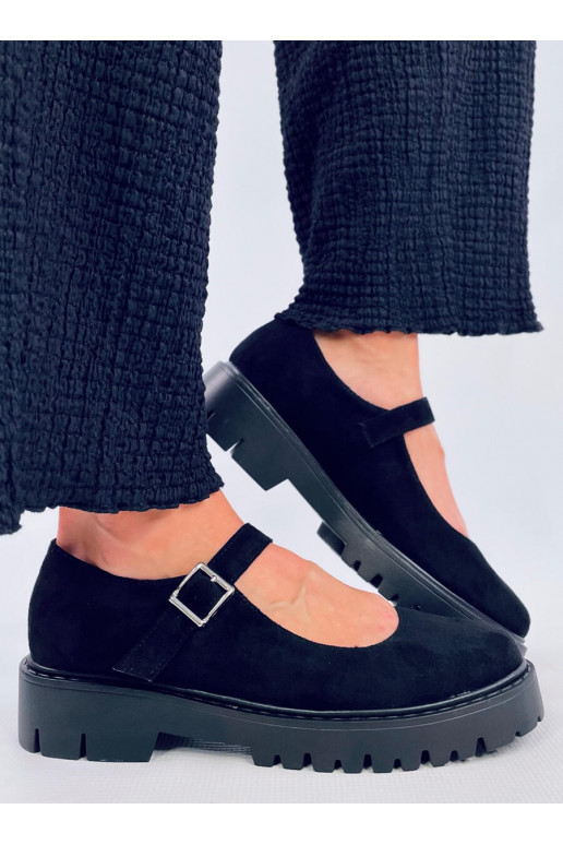 Ballerinas with platform z paseczkami HOLMESS BLACK