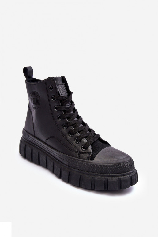 Leather Lined Zip-Up Sneakers Big Star MM274625 Black