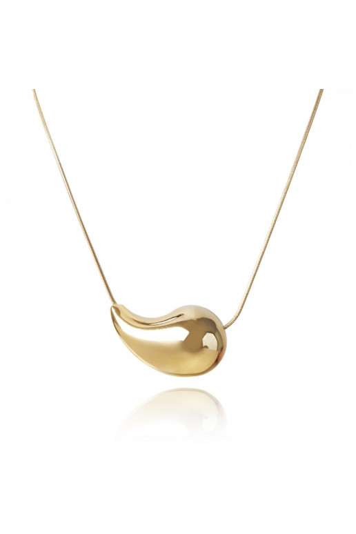 Necklace from stainless steel  kropla 2,1 cm cover with gold NST2083