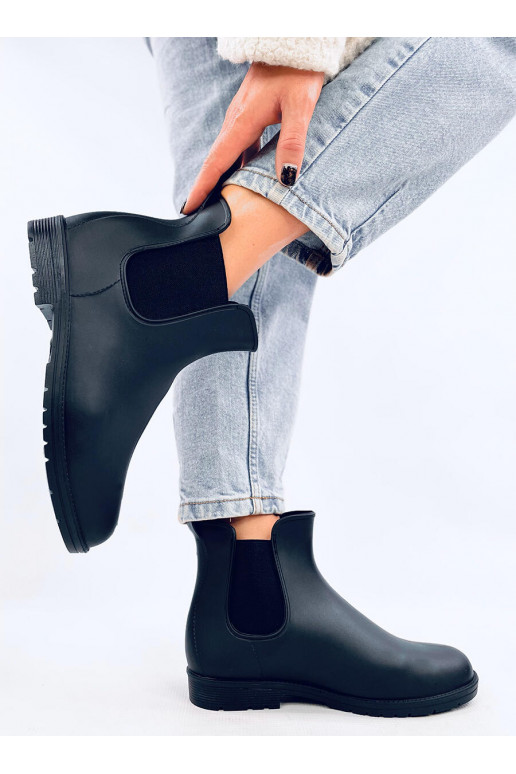 Rubber boots womens Chelsea boots FOXY BLACK