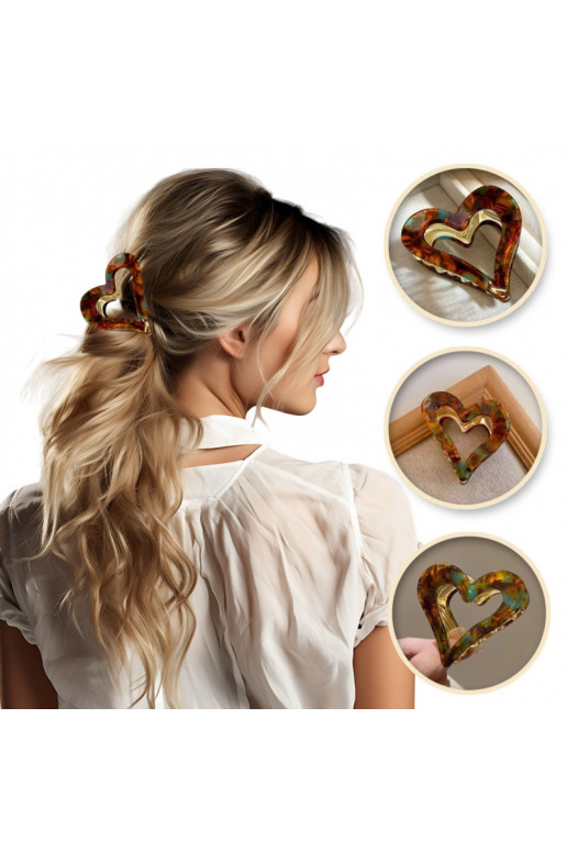 Hair clip, klamra  The heart  zielona XL SP341ZIE