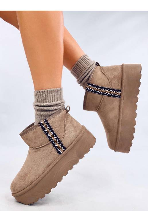 Snow boots short with platform WEYAN khaki colors