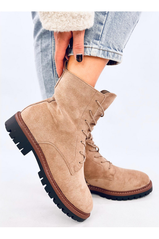 Boots laced of suede SIMMER khaki colors