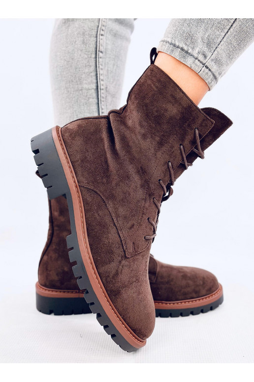 Boots laced of suede SIMMER BROWN