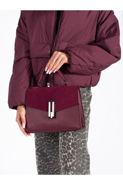 burgundy elegant Handbag postwoman