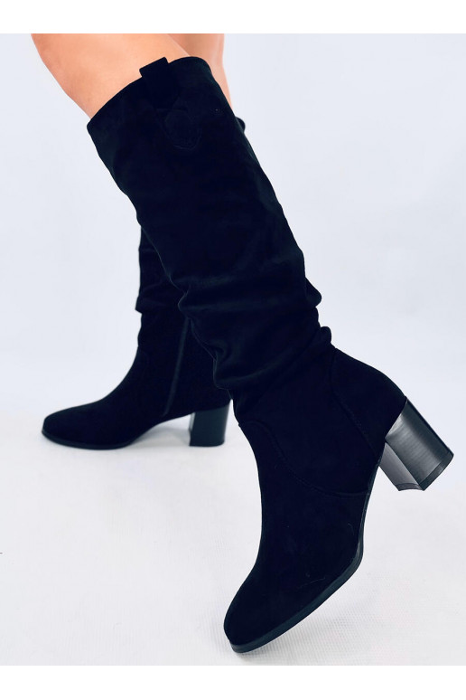 boots with a ruffled upper PINSONI BLACK