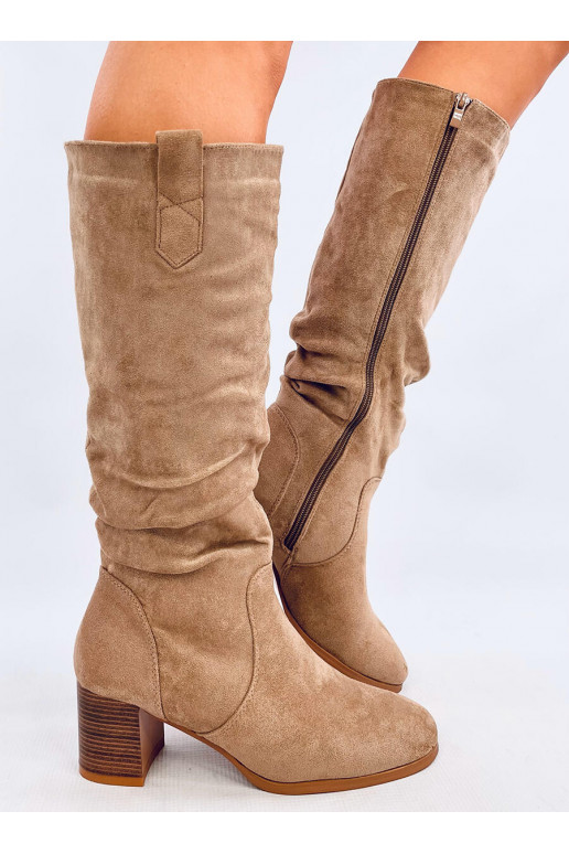 boots with a ruffled upper PINSONI khaki colors