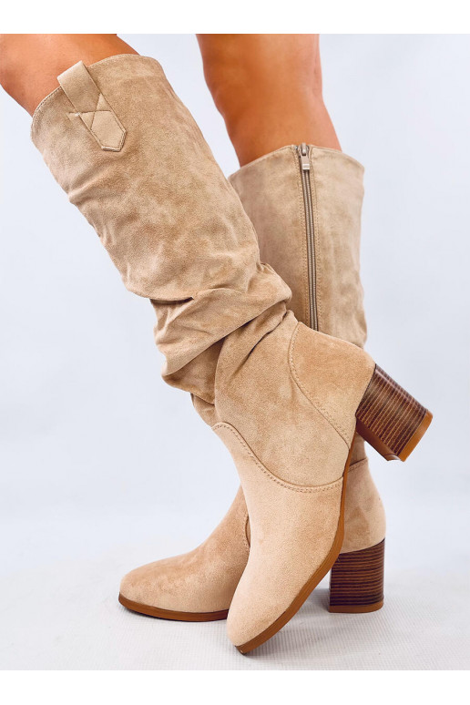 boots with a ruffled upper PINSONI BEIGE