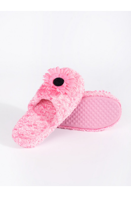 pink kapcie childrens z ozdobnym flowersem