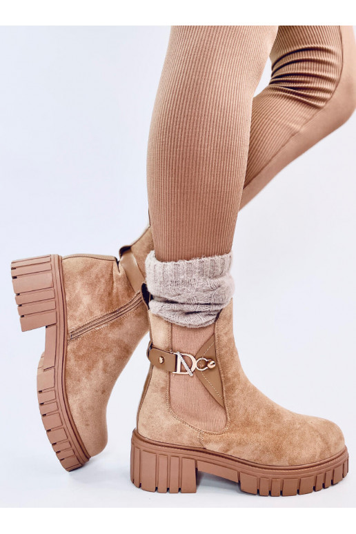 Chelsea boots with platform ERROL BEIGE