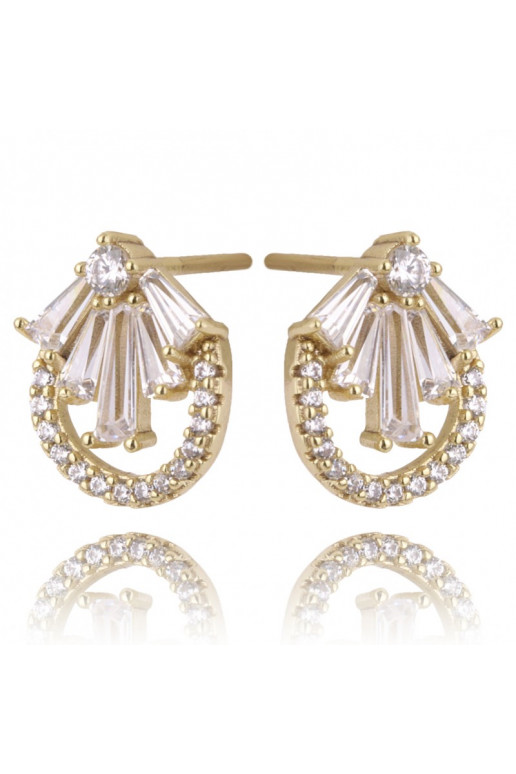 gold color-plated stainless steel earrings KST2464