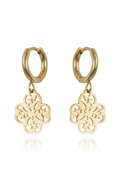 gold color-plated stainless steel earrings KST2677