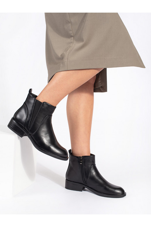 black Women's boots on a low heel