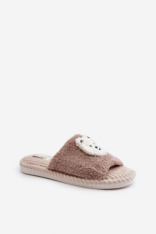 Women's Slippers With Bear Brown Lavetire