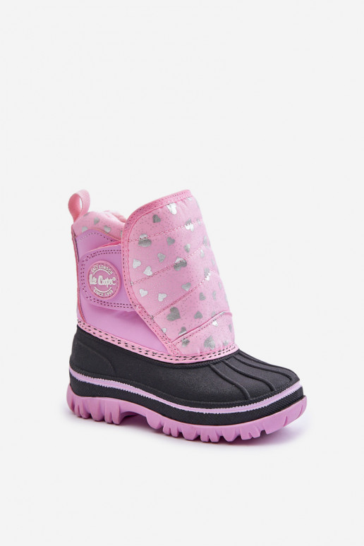 Children's Velcro Snow Boots Pink Lee Cooper LCJ-24-44-2863K