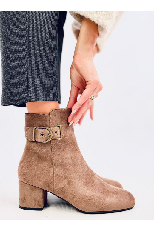 Boots on a low heel LANNE khaki colors