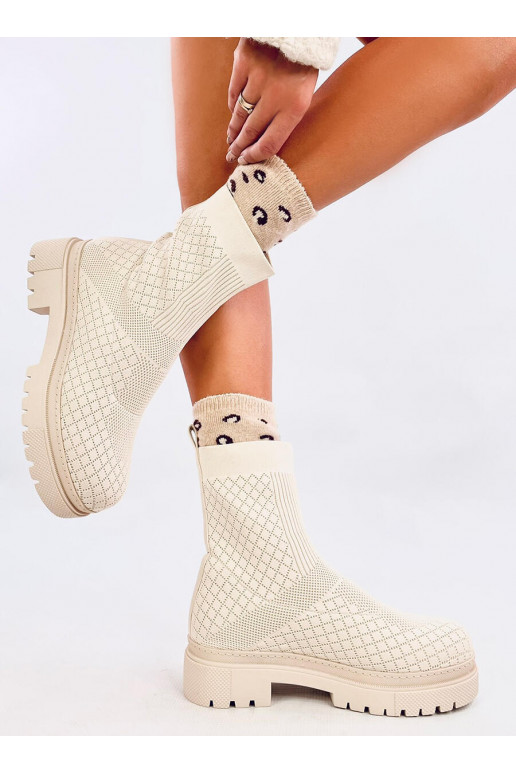 Boots sock socks with pattern RUEDA BEIGE