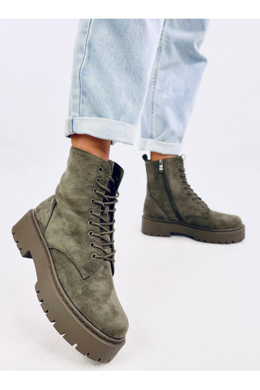 Boots with platform laced BURSE GREEN