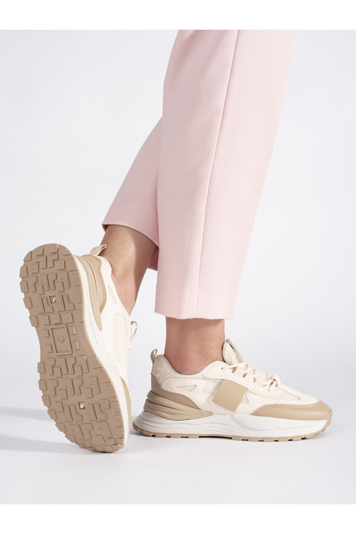 beige-white color womens sneakers