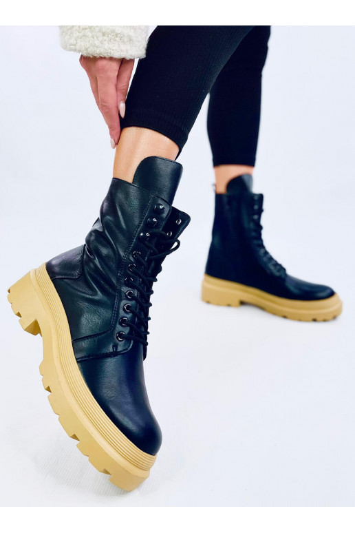 Boots laced massive platform KINCHS NERO/GIALLO